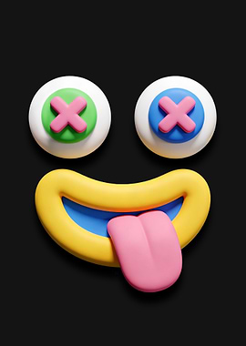 Funny Emoji Face with Tongue Out