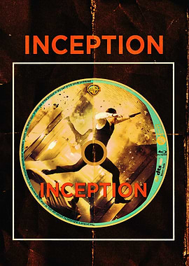 Inception Movie Poster with Blu-ray Disc