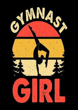 Gymnast Girl Retro Sunset