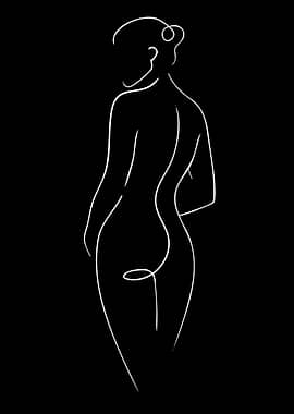 Minimalist Line Art of a Woman