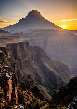 Grand Canyon Sunrise Over Mountain
