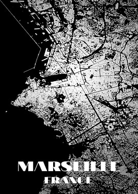 Marseille France Map Art