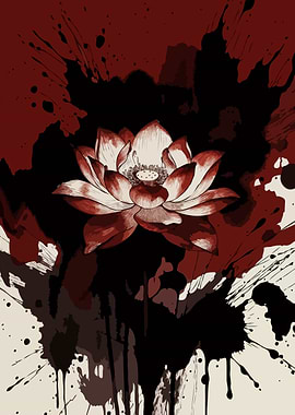 Dark Lotus Flower Art