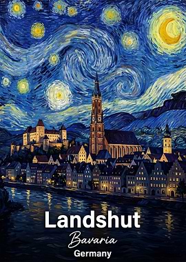 Landshut Bavaria Germany Starry Night