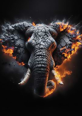 Fiery Elephant Head
