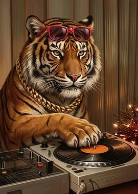DJ Tiger with Sunglasses and Gold Chain