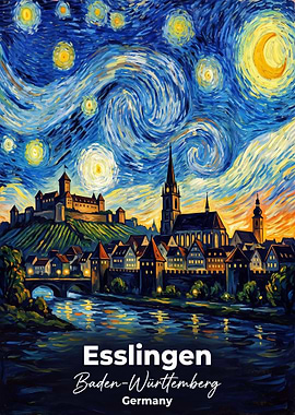 Esslingen Baden-Württemberg Germany Starry Night