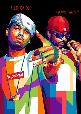 Kid Cudi and Kanye West Pop Art