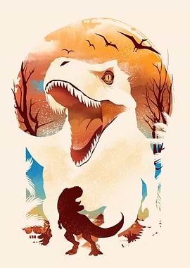 Dinosaur Silhouette Art