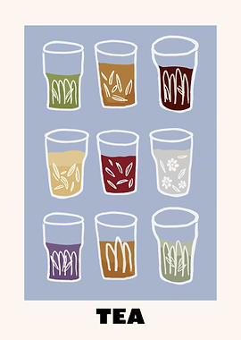 Assortment of Teas in Glasses