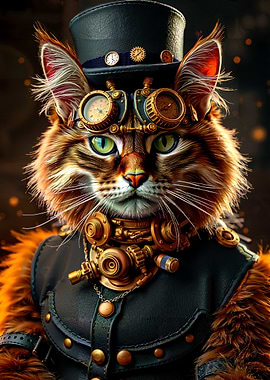 Steampunk Cat Portrait