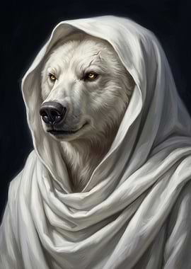 White Bear in a Hooded Robe