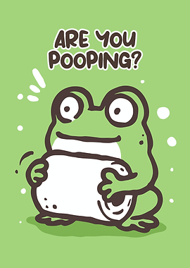 Frog Holding Toilet Paper