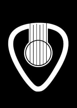 Guitar Pick with Guitar Illustration