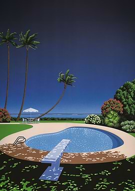 Tropical Poolside Evening