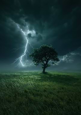 Tree in a Lightning Storm