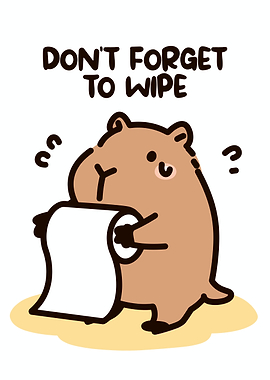 Cute Capybara with Toilet Paper