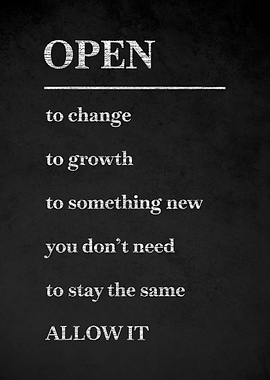 Open to Change and Growth
