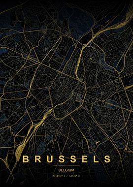 Brussels Map Art