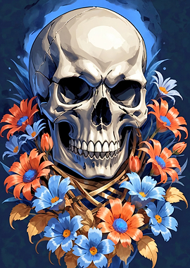 Skull with Flowers