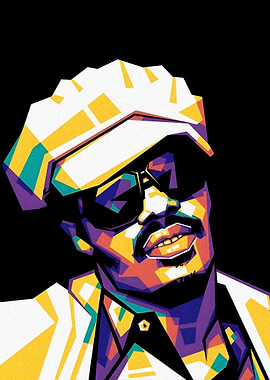Colorful Portrait of Stevie Wonder