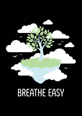 Floating Island with Tree and Clouds