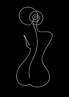 Minimalist Line Art of Female Form