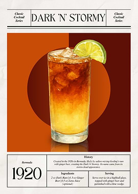Vintage Dark ‘n’ Stormy Cocktail – Classic 1920 Bermuda Icon