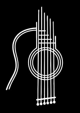 Minimalist Guitar Illustration