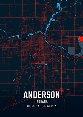 Anderson Indiana City Map