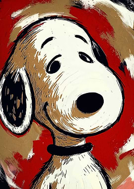 Snoopy in a painterly style