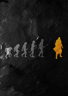 Evolution of Man to Futuristic Figure