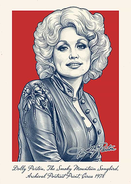 Dolly Parton Archival Portrait Print