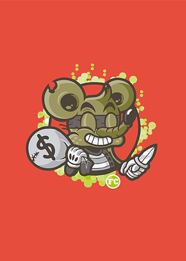 Robber Mouse with Money Bag and Knife