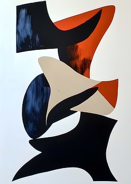 Abstract Composition with Organic Shapes