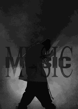 Silhouette of a Rapper on Stage