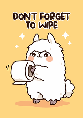 Cute Alpaca with Toilet Paper