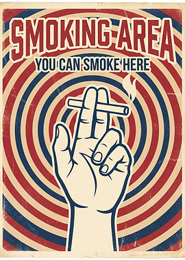 Smoking Area Vintage Poster