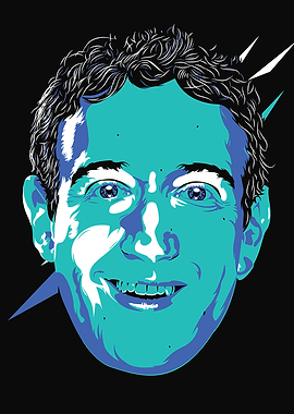 Pop Art Portrait of a Mark Zuckerberg
