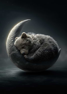 Bear Sleeping on the Moon