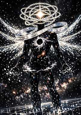Cosmic Being with Chains and Black Hole