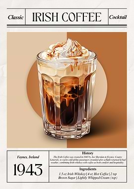 Vintage Irish Coffee Cocktail – Classic 1943 Irish Hospitality