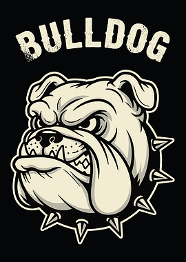 Aggressive Bulldog with Spiked Collar