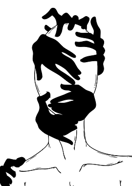 Hands Covering Face Silhouette