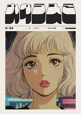 Anime Girl with Pink Hair and City Background