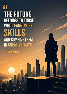 Man overlooking city at sunset