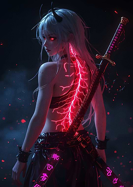 Demon Girl with Katana
