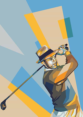 Golfer in Pop Art Style