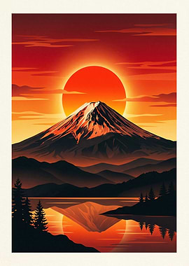 Mount Fuji Sunset Reflection