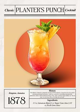Vintage Planter’s Punch Cocktail – Classic 1878 Jamaican Icon